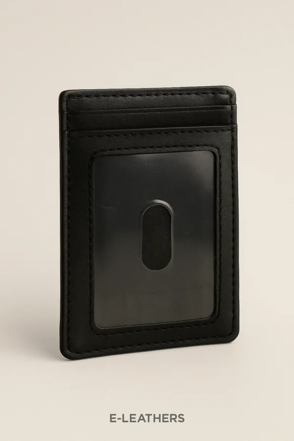 E-LEATHERS Premium Leather Card Holder Black
