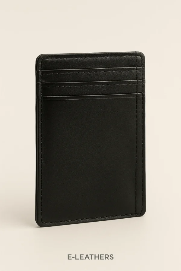 E-LEATHERS Premium Leather Card Holder Black - Image 2